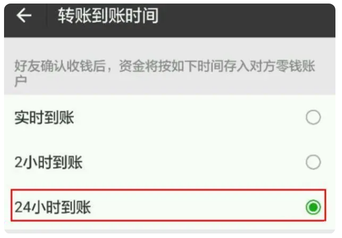 天峻苹果手机维修分享iPhone微信转账24小时到账设置方法 